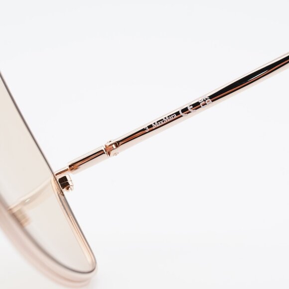Max Mara Elsa MM0006 28E Sunglasses Rose Gold Geometric Frame, Brown Lenses main image 7